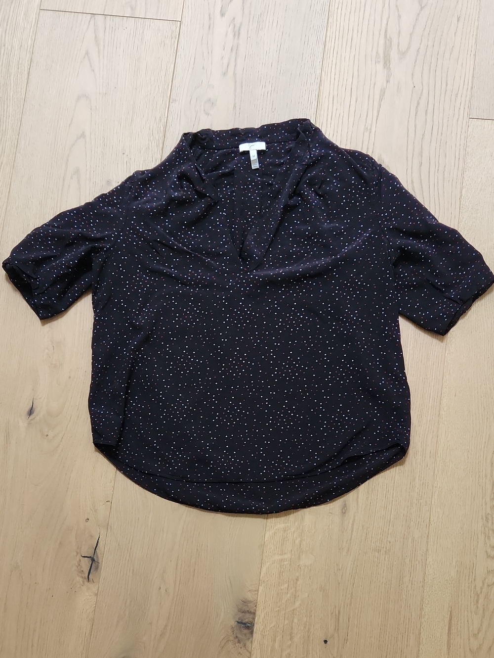 Women’s Black Heart- Dot V-Neck Blouse